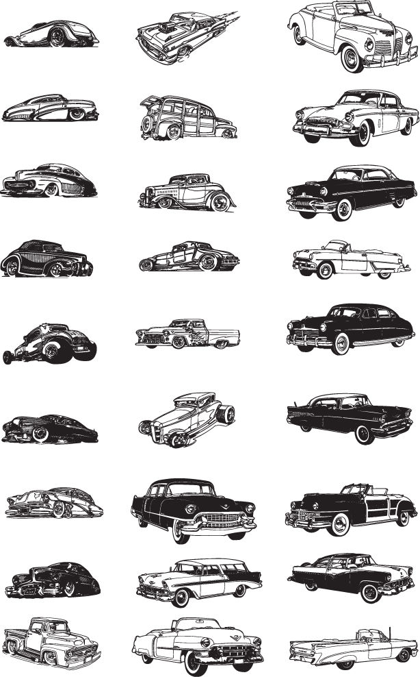 free vector Free Various Vintage Car Vector Collection